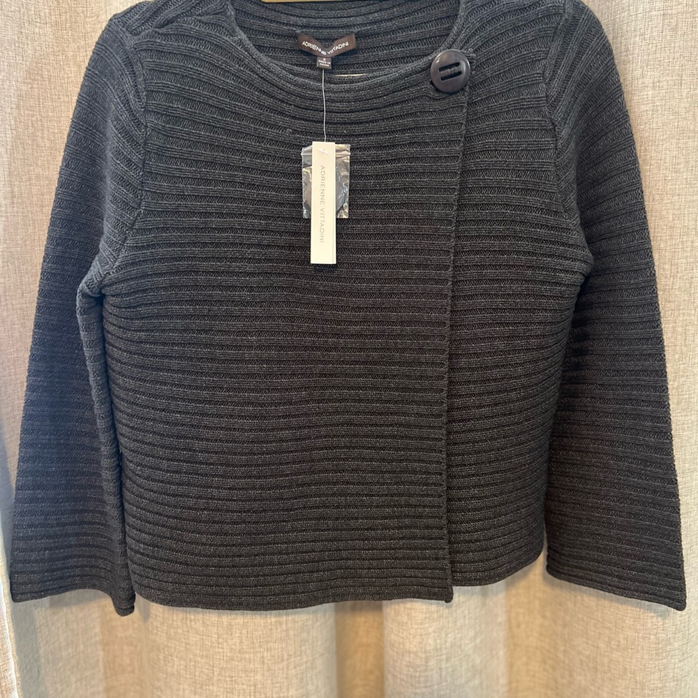 Adrienne Vittadini Charcoal Knit Sweater